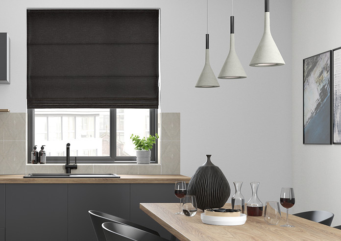 Maurice, Black - Twist&Fit Roman Blind - Image 3